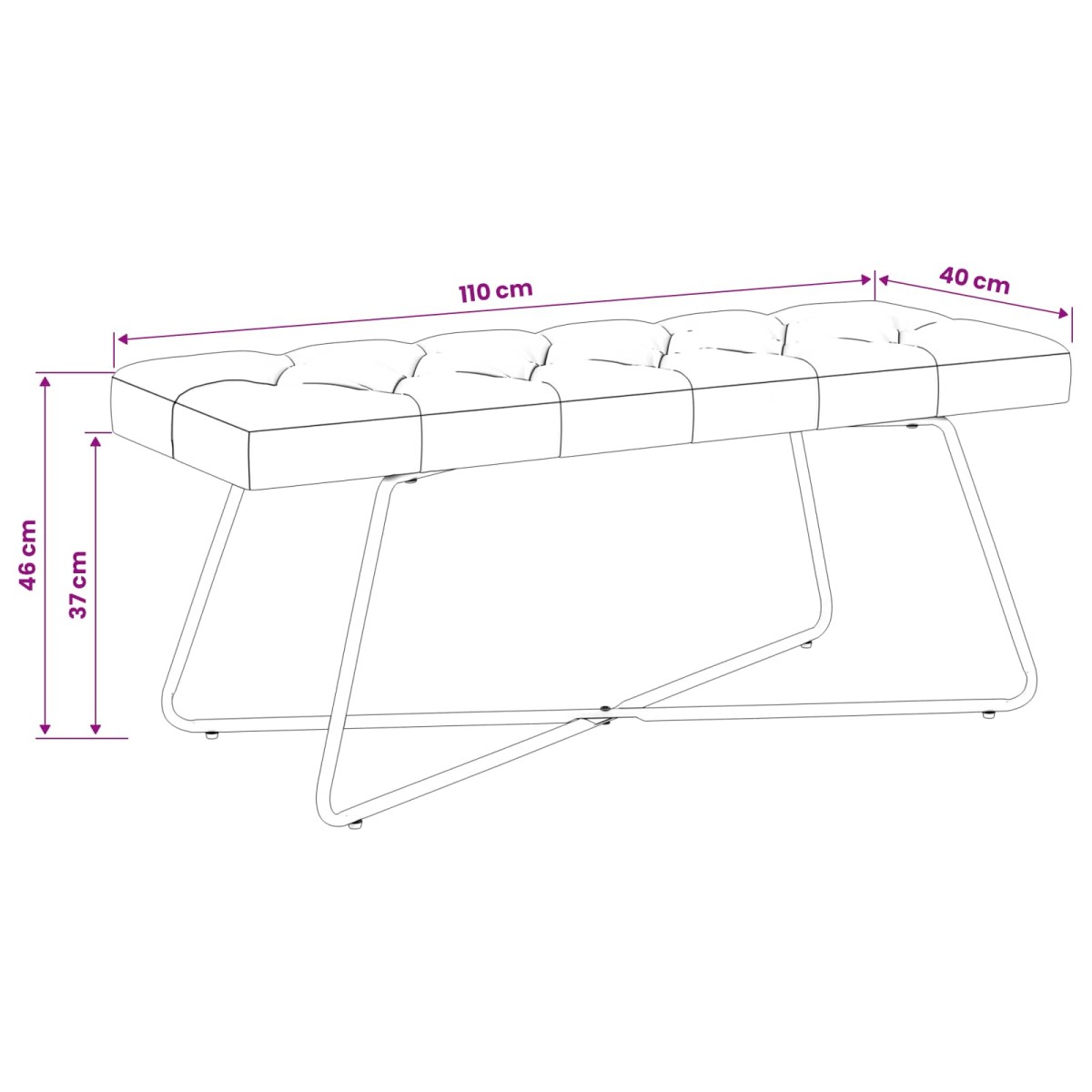 vidaXL Πάγκος με κουμπωτές επιφάνειες Taupe 110 x 40 x 46 cm Ύφασμα