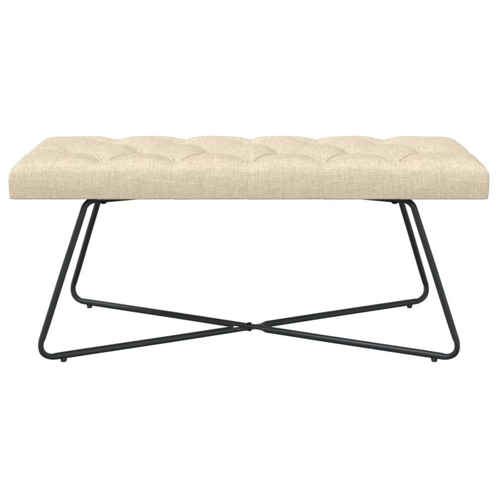 vidaXL Πάγκος με κουμπωτές επιφάνειες Κρεμ 110 x 40 x 46 cm Ύφασμα