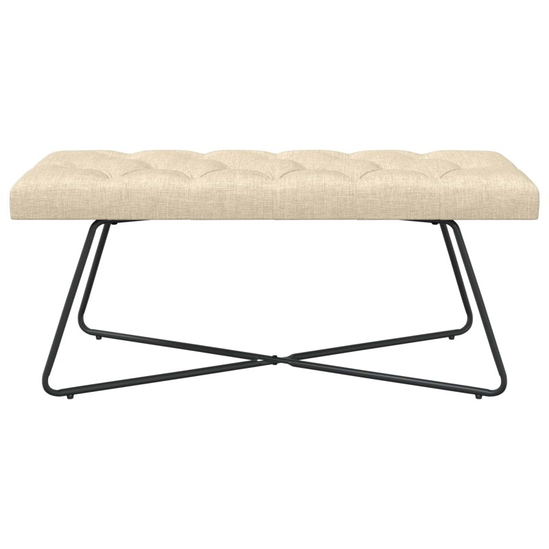 vidaXL Πάγκος με κουμπωτές επιφάνειες Κρεμ 110 x 40 x 46 cm Ύφασμα