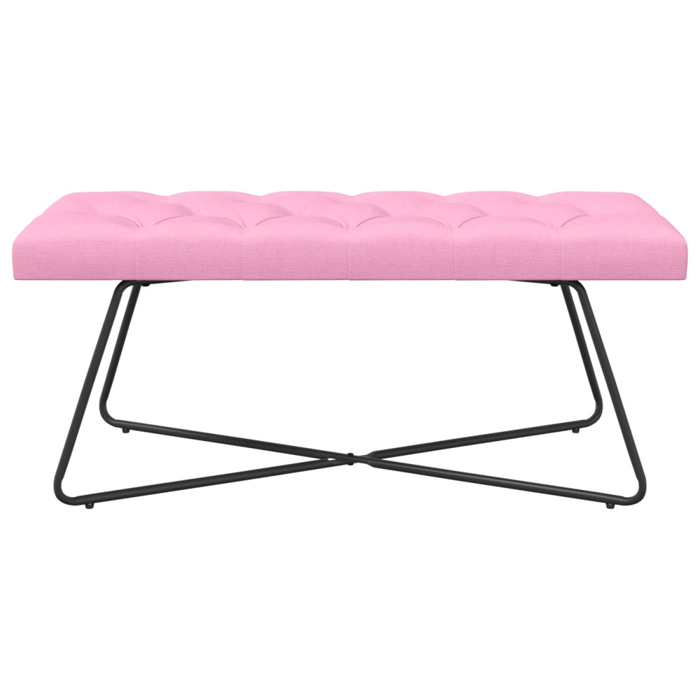 vidaXL Πάγκος με κουμπωτές επιφάνειες Ροζ 110 x 40 x 46 cm Ύφασμα