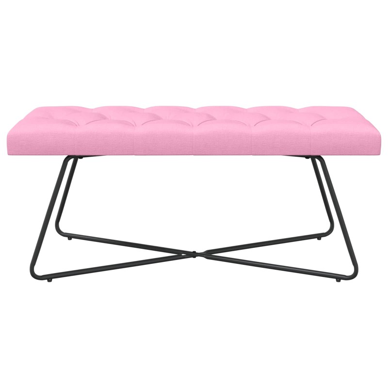 vidaXL Πάγκος με κουμπωτές επιφάνειες Ροζ 110 x 40 x 46 cm Ύφασμα