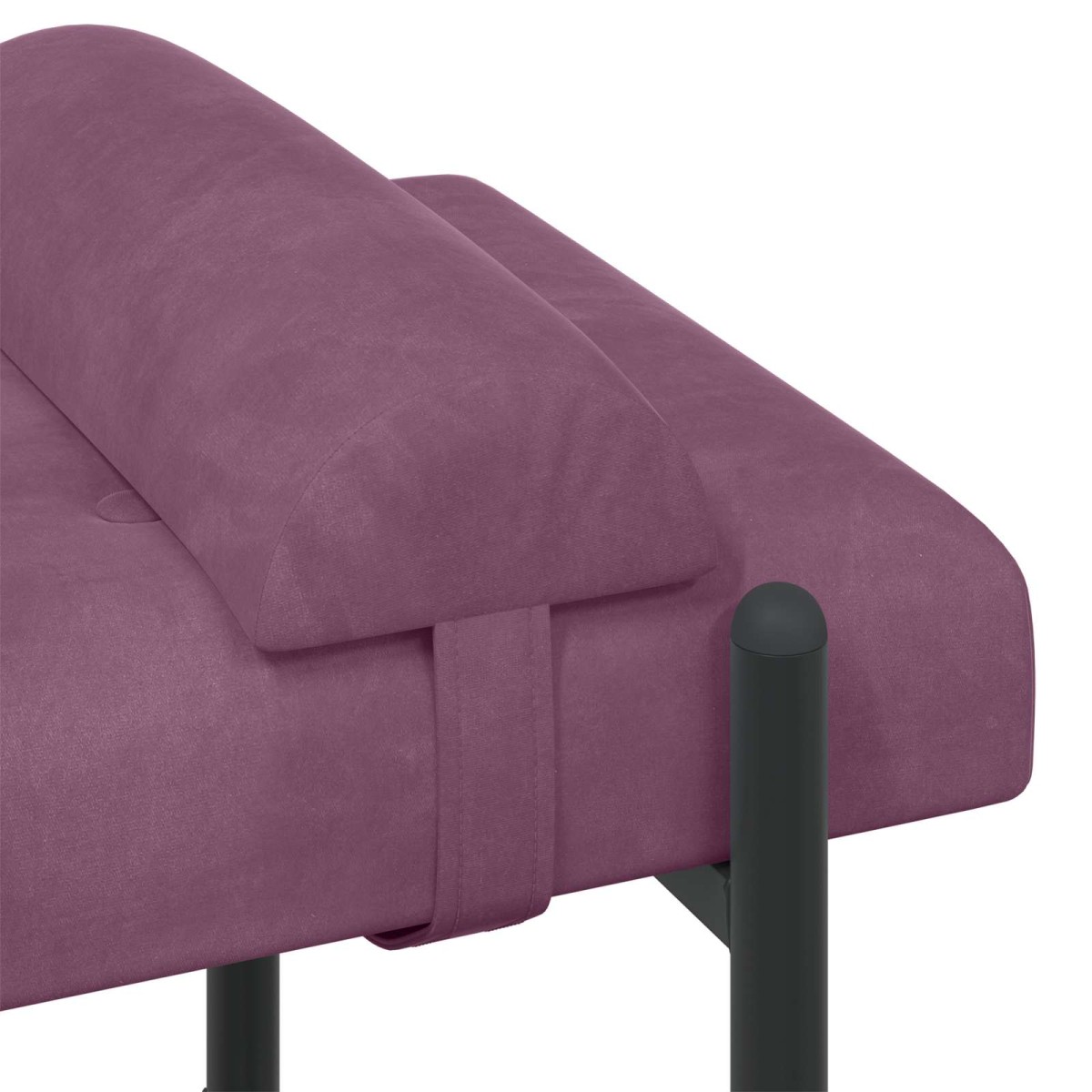 vidaXL Παγκάκι με κουμπιά και μαξιλάρια Μοβ 110 x 40 x 46 cm Βελούδο
