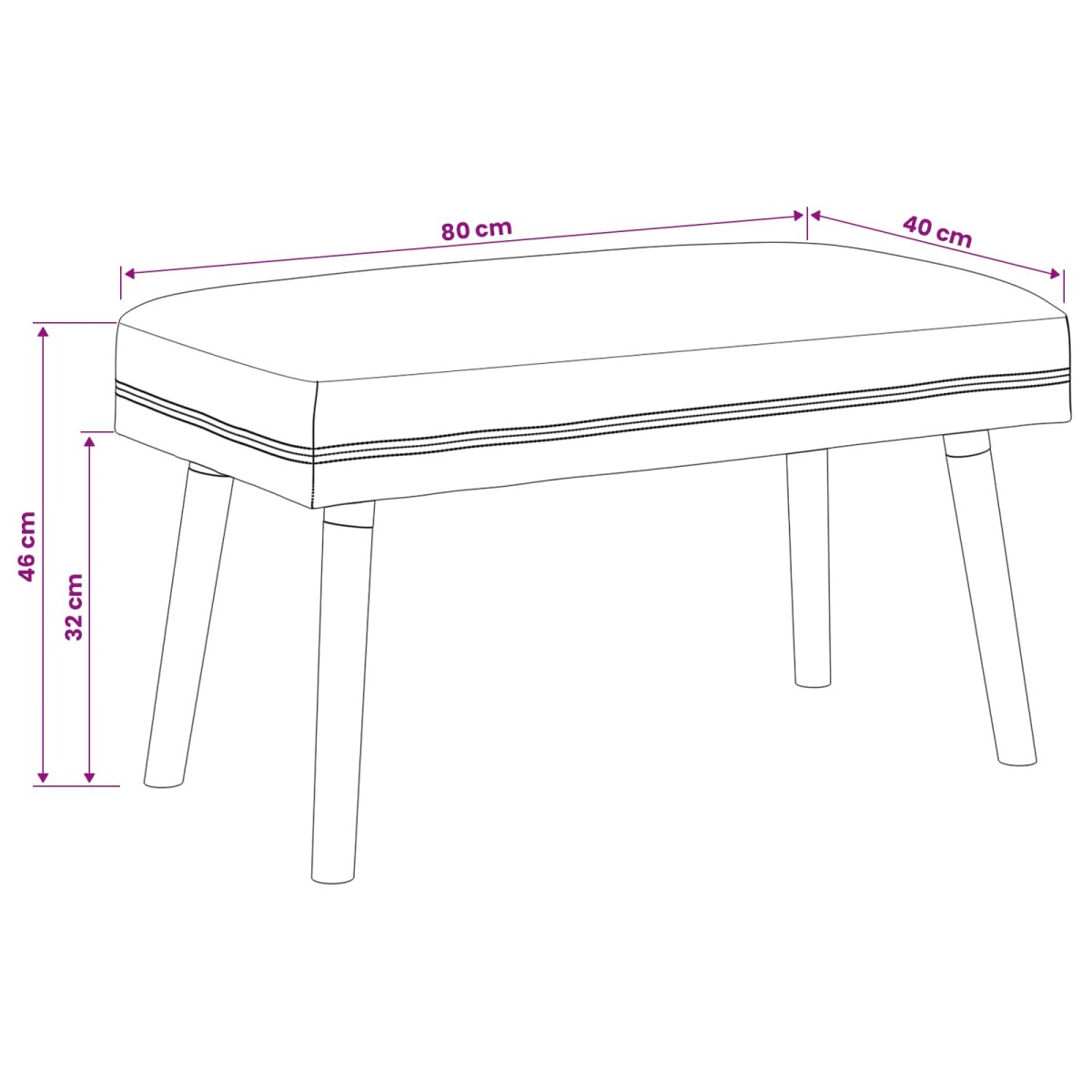 vidaXL παγκάκι Μονόχρωμο Μπεζ 80 x 40 x 46 εκ. Μπουκλέ