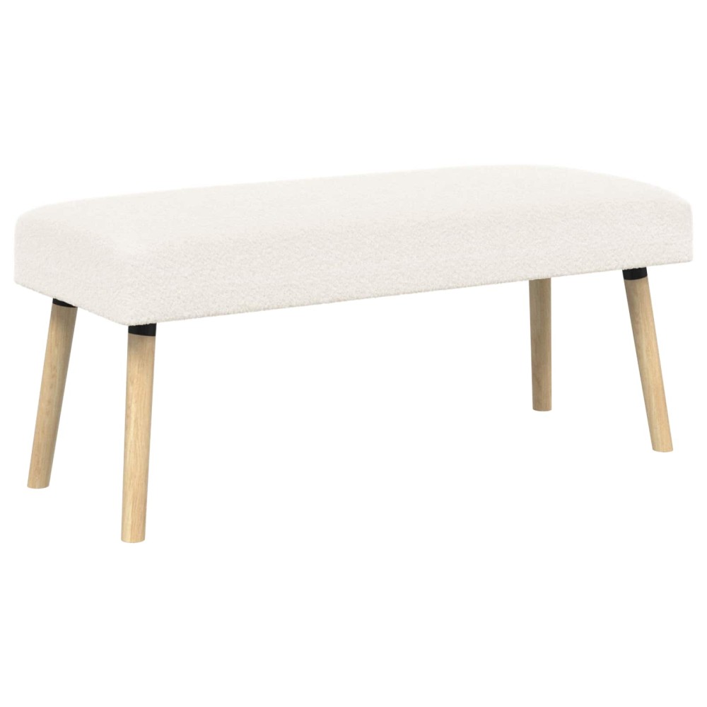 vidaXL παγκάκι Μονόχρωμο Κρεμ 110 x 40 x 46 cm Μπουκλέ