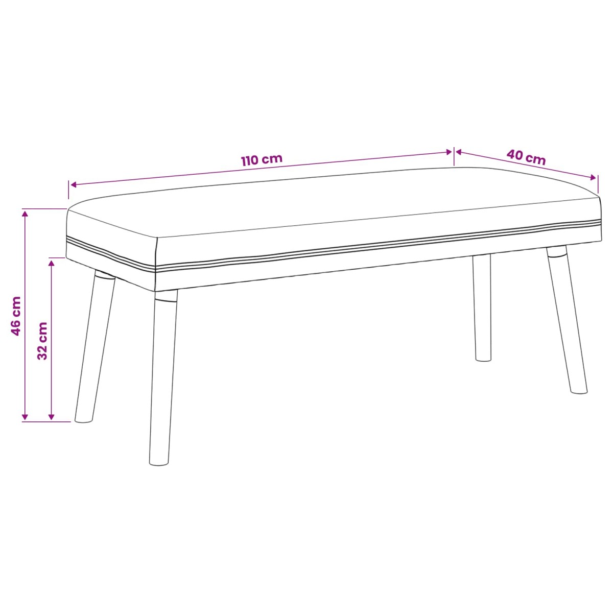 vidaXL παγκάκι Μονόχρωμο Μαύρο 110 x 40 x 46 cm Μπουκλέ