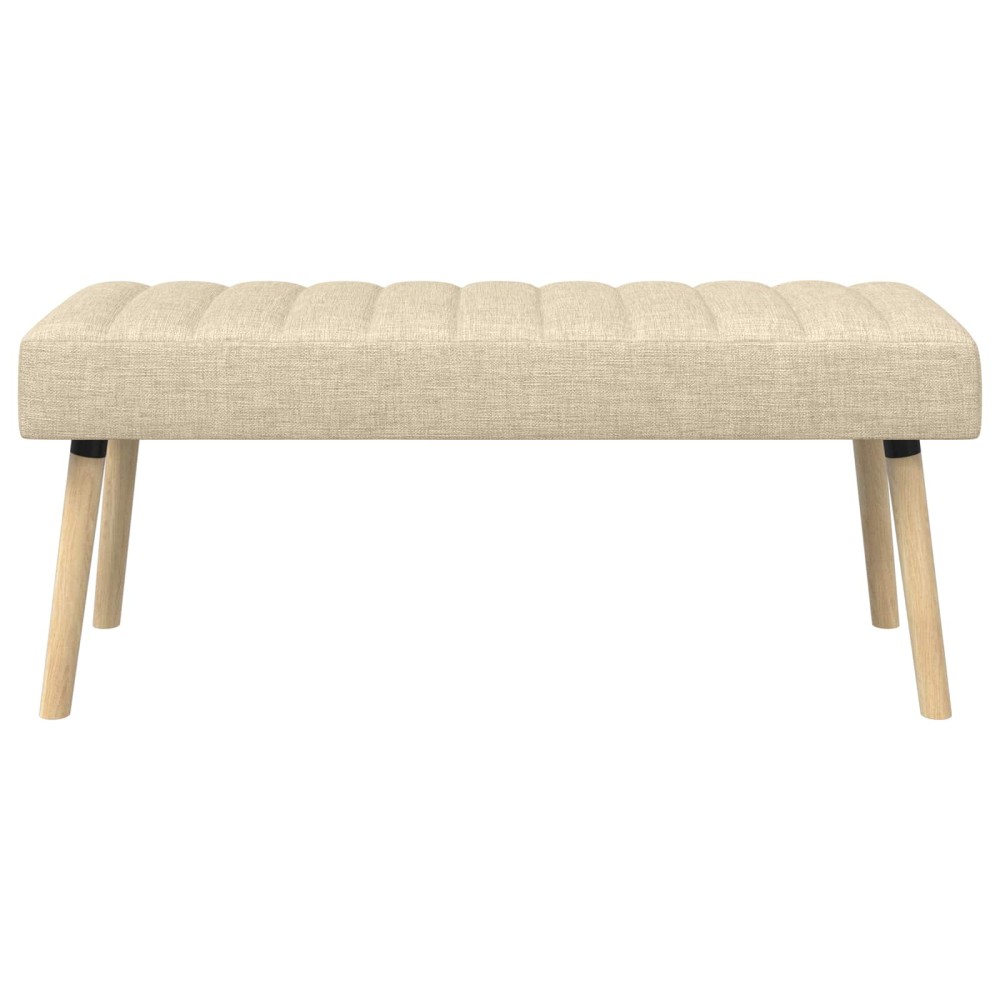 vidaXL Πάγκος με Καναλεύματα Κρεμ 110 x 40 x 46 cm Ύφασμα