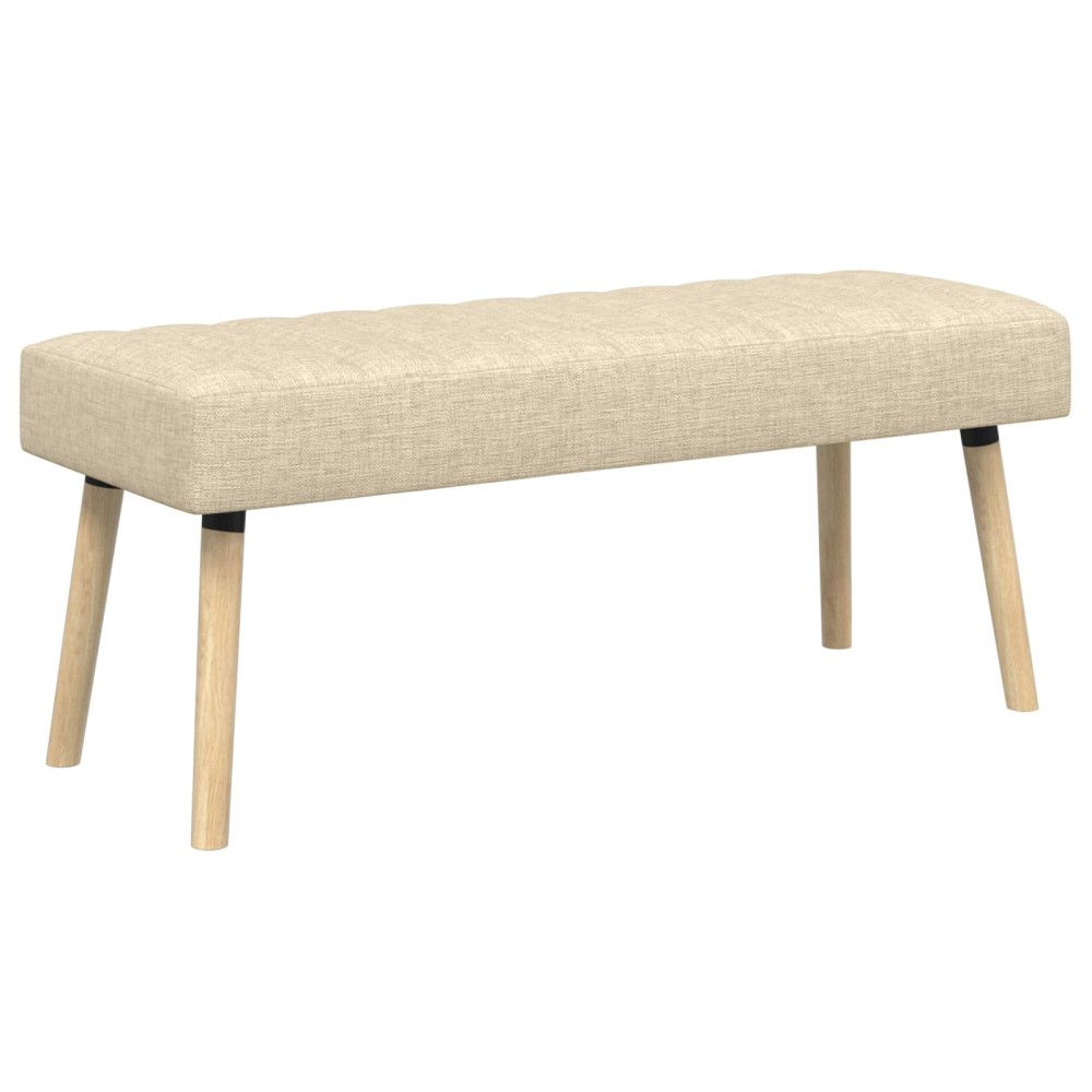 vidaXL Πάγκος με Καναλεύματα Κρεμ 110 x 40 x 46 cm Ύφασμα