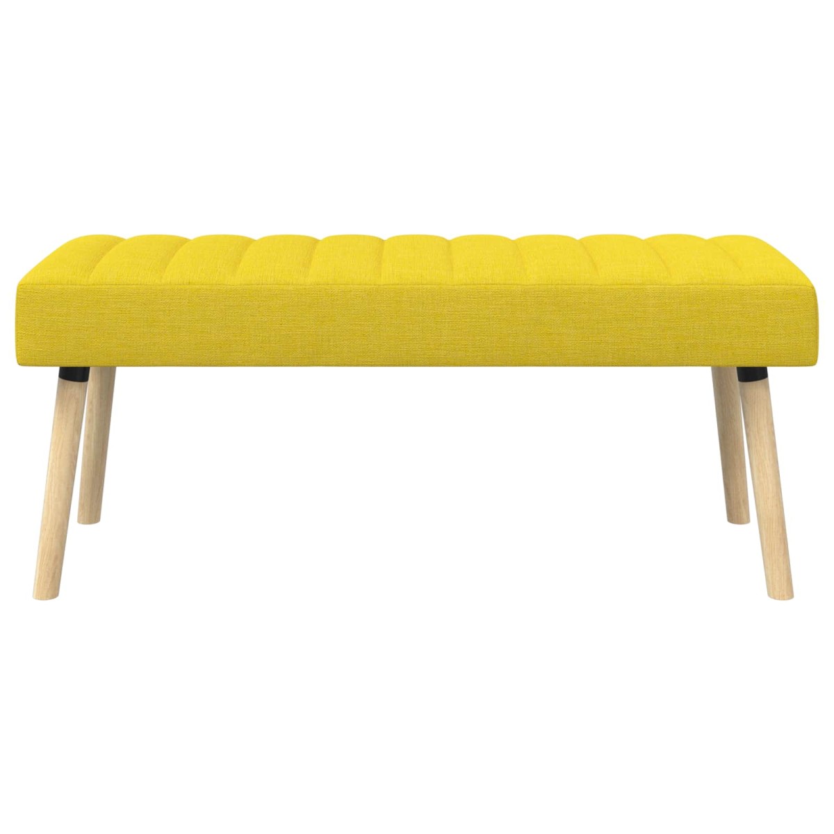 vidaXL Πάγκος με Καναλεύματα Απαλό Κίτρινο 110 x 40 x 46 cm Ύφασμα