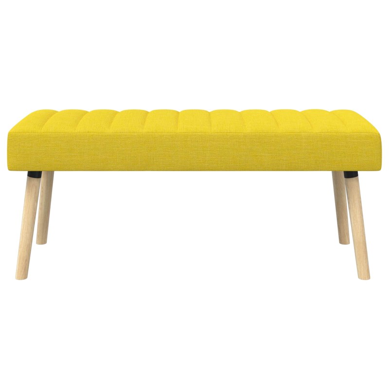 vidaXL Πάγκος με Καναλεύματα Απαλό Κίτρινο 110 x 40 x 46 cm Ύφασμα