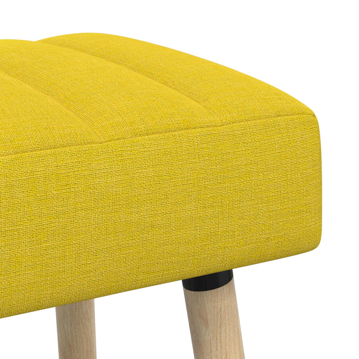vidaXL Πάγκος με Καναλεύματα Απαλό Κίτρινο 110 x 40 x 46 cm Ύφασμα
