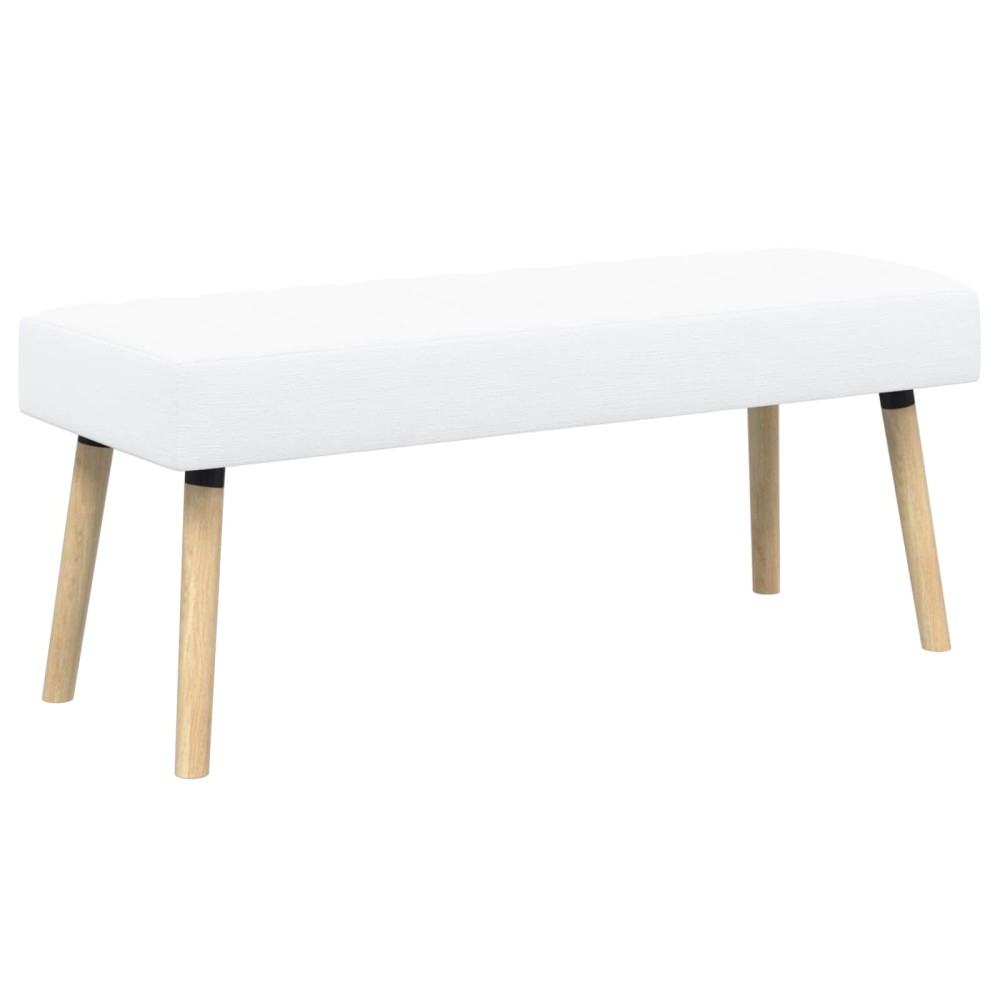 vidaXL Πάγκος με Καναλεύματα Λευκό 110 x 40 x 46 cm Ύφασμα