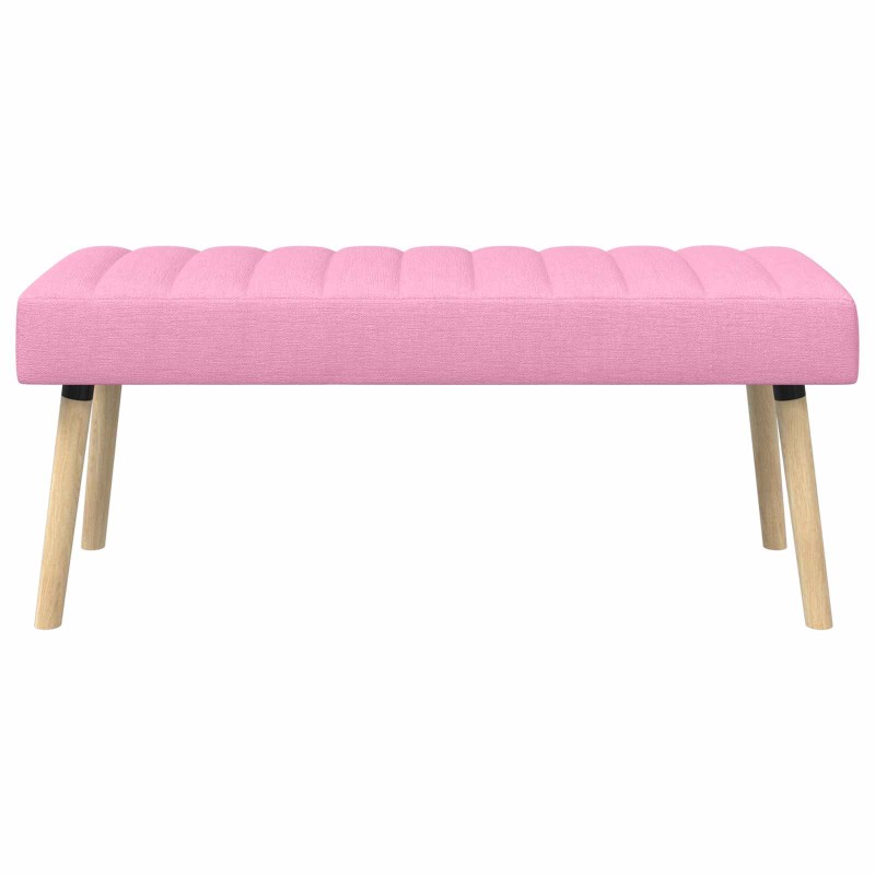 vidaXL Πάγκος με Καναλεύματα Ροζ 110 x 40 x 46 cm Ύφασμα