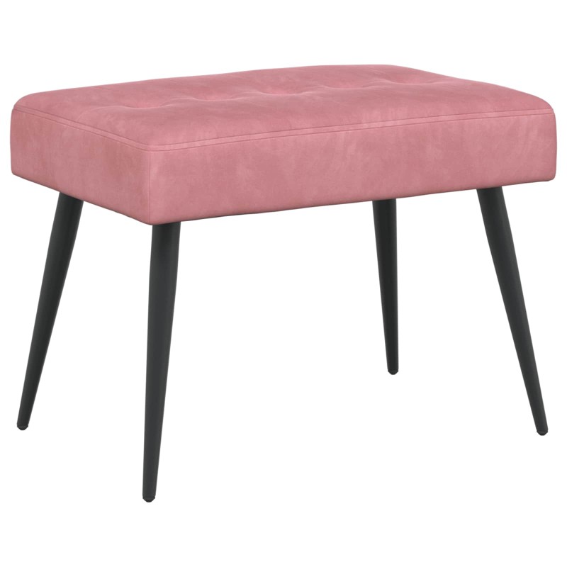 vidaXL Πάγκος με κουμπωτές επιφάνειες Ροζ 60 x 40 x 45 εκ. Βελούδο
