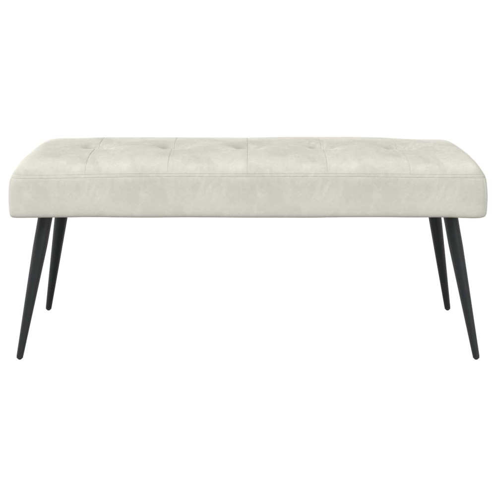 vidaXL Πάγκος με κουμπωτές επιφάνειες Κρεμ 110 x 40 x 46 cm Βελούδο