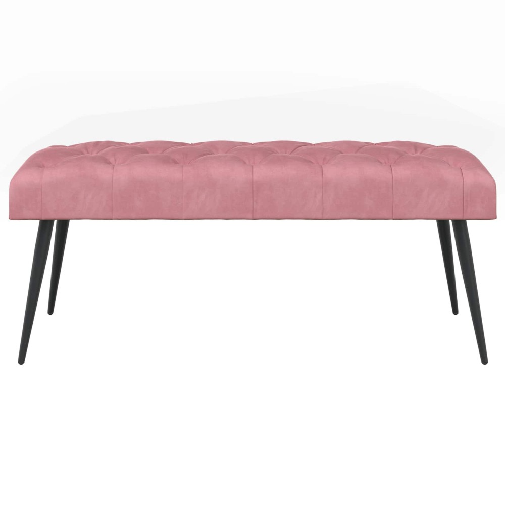 vidaXL Πάγκος με κουμπωτές επιφάνειες Ροζ 110 x 40 x 46 cm Βελούδο