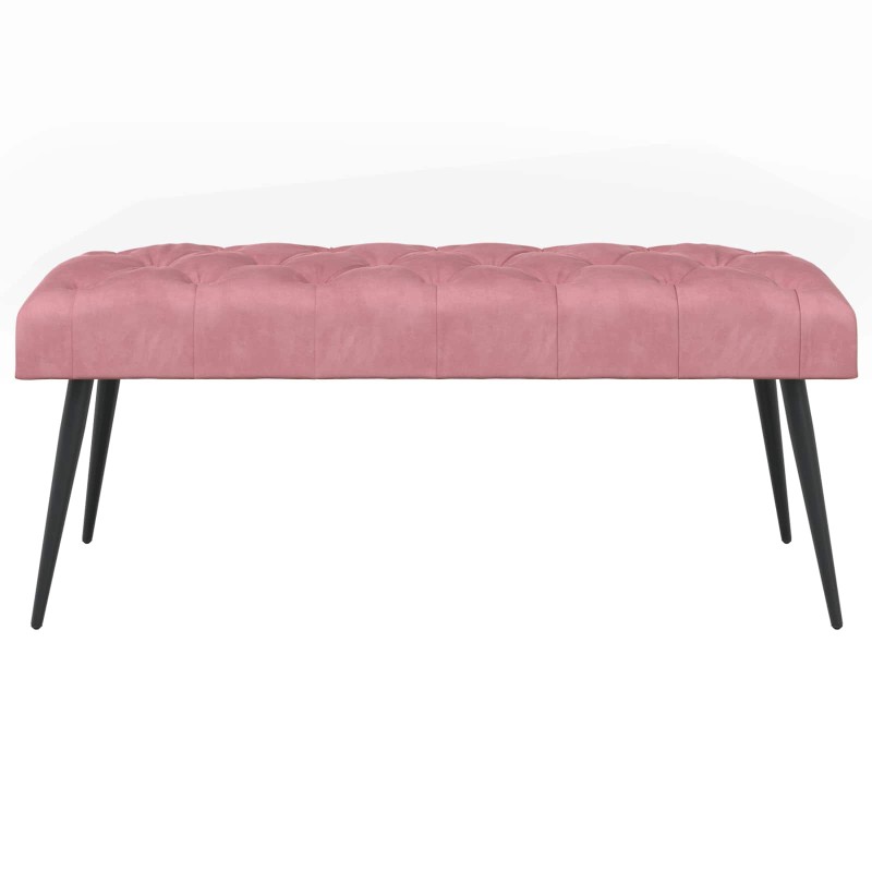 vidaXL Πάγκος με κουμπωτές επιφάνειες Ροζ 110 x 40 x 46 cm Βελούδο