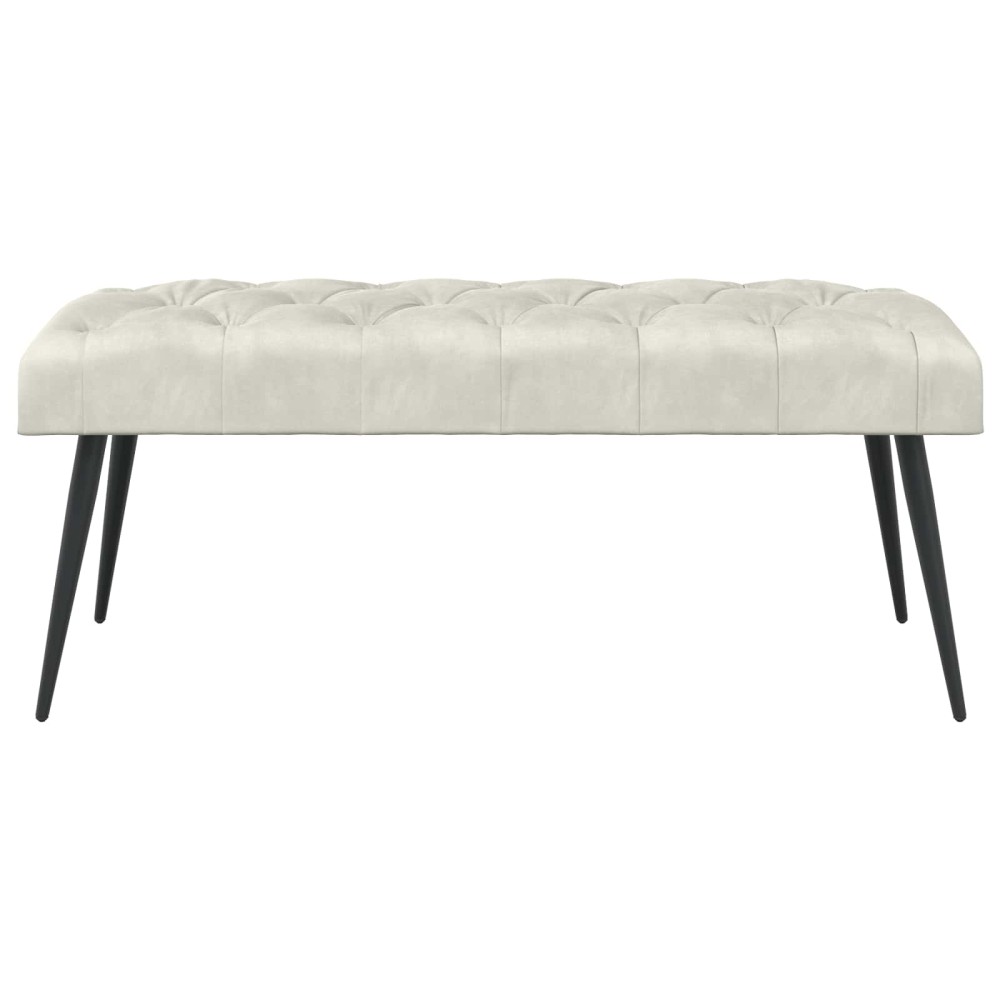 vidaXL Πάγκος με κουμπωτές επιφάνειες Κρεμ 110 x 40 x 46 cm Βελούδο