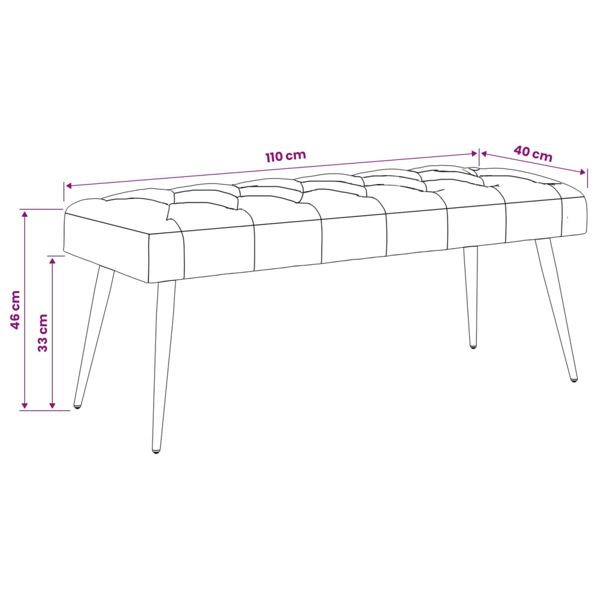 vidaXL Πάγκος με κουμπωτές επιφάνειες Κρεμ 110 x 40 x 46 cm Βελούδο