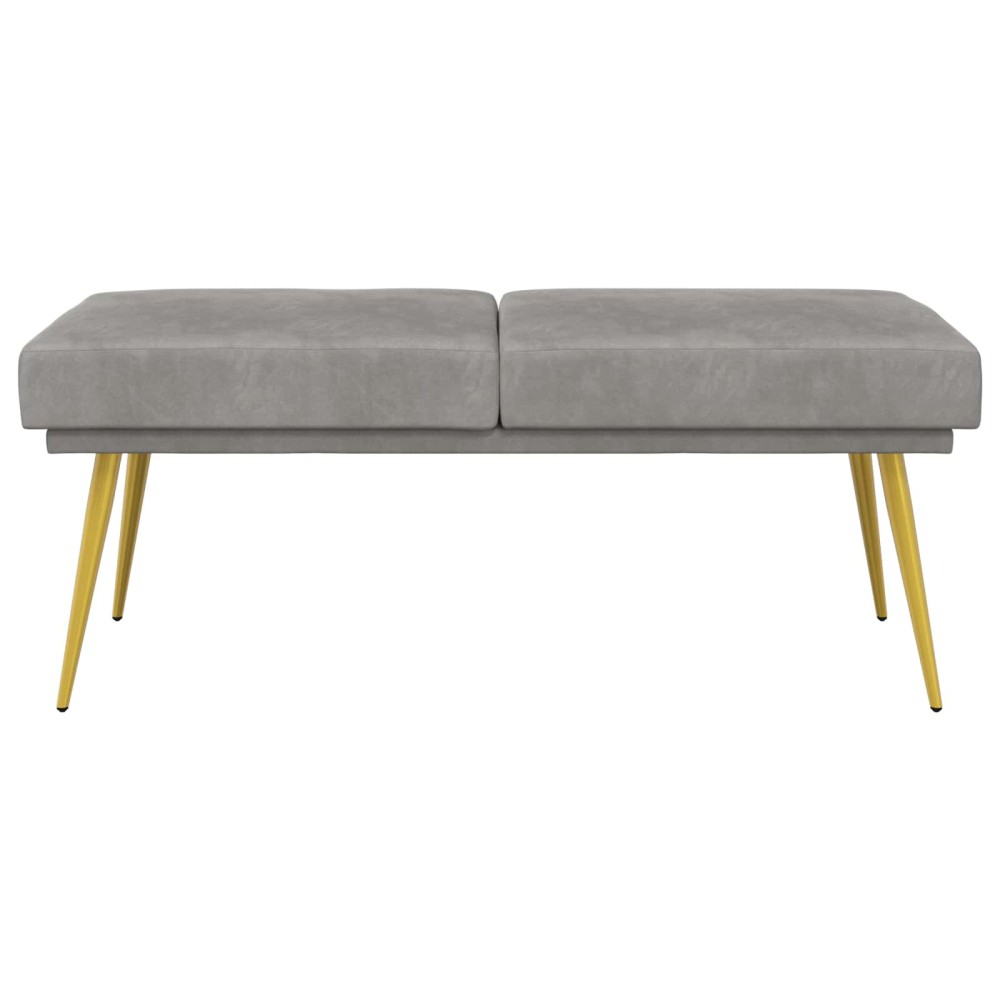 vidaXL Διπλή Επίστρωση Πάγκος Ανοιχτό γκρι 120 x 45 x 46 εκ Βελούδο