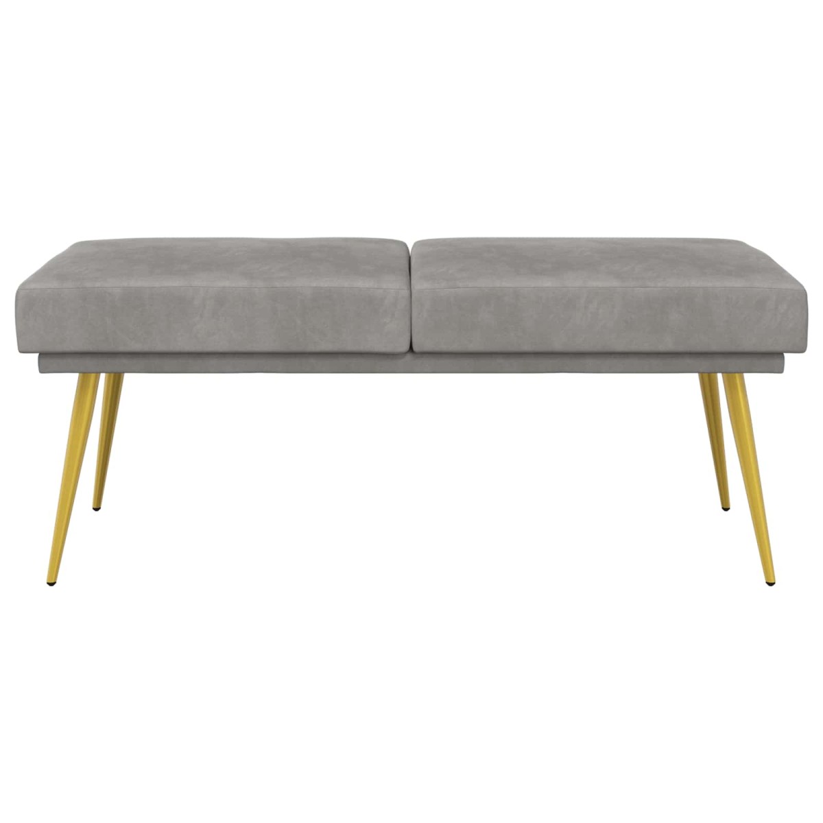 vidaXL Διπλή Επίστρωση Πάγκος Ανοιχτό γκρι 120 x 45 x 46 εκ Βελούδο