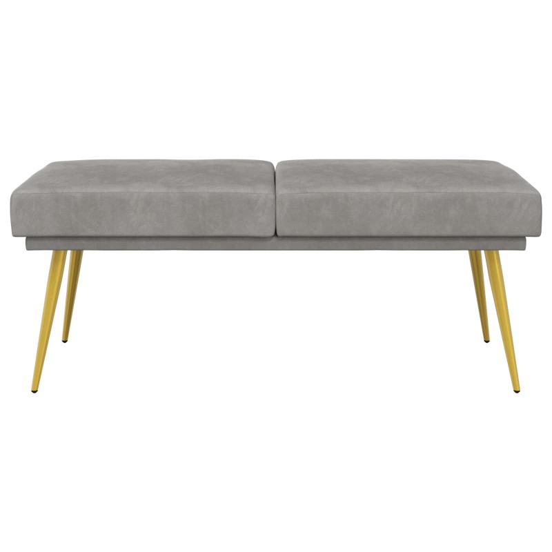 vidaXL Διπλή Επίστρωση Πάγκος Ανοιχτό γκρι 120 x 45 x 46 εκ Βελούδο