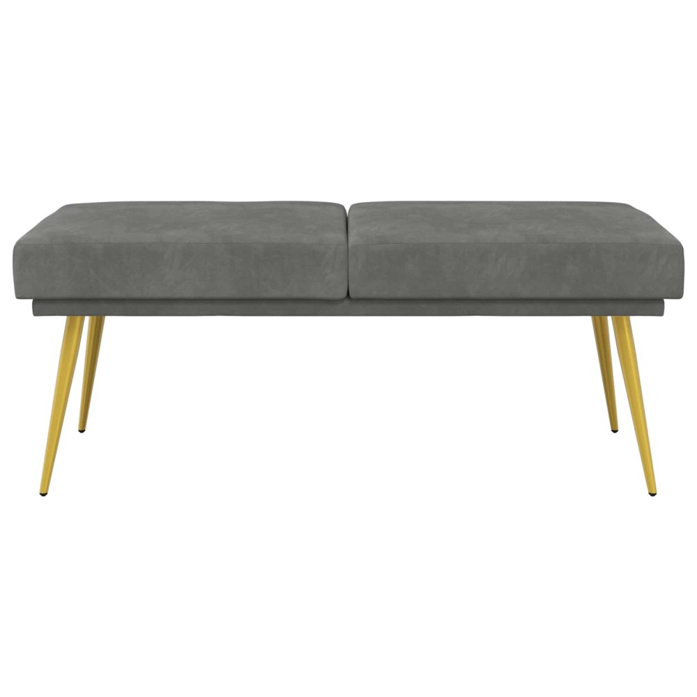 vidaXL Διπλή Επίστρωση Πάγκος Σκούρο Γκρι 120 x 45 x 46 εκ Βελούδο
