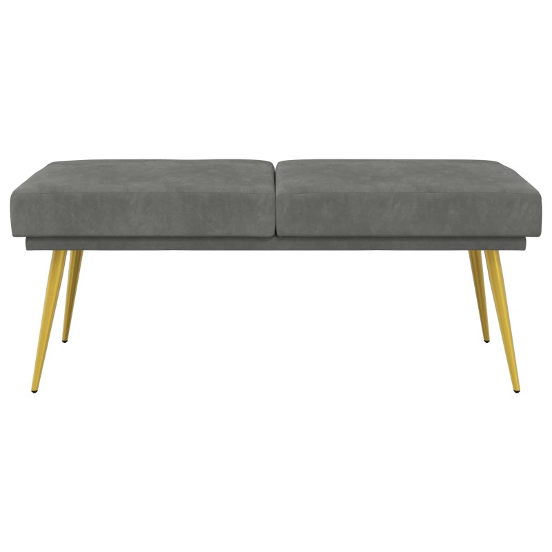 vidaXL Διπλή Επίστρωση Πάγκος Σκούρο Γκρι 120 x 45 x 46 εκ Βελούδο
