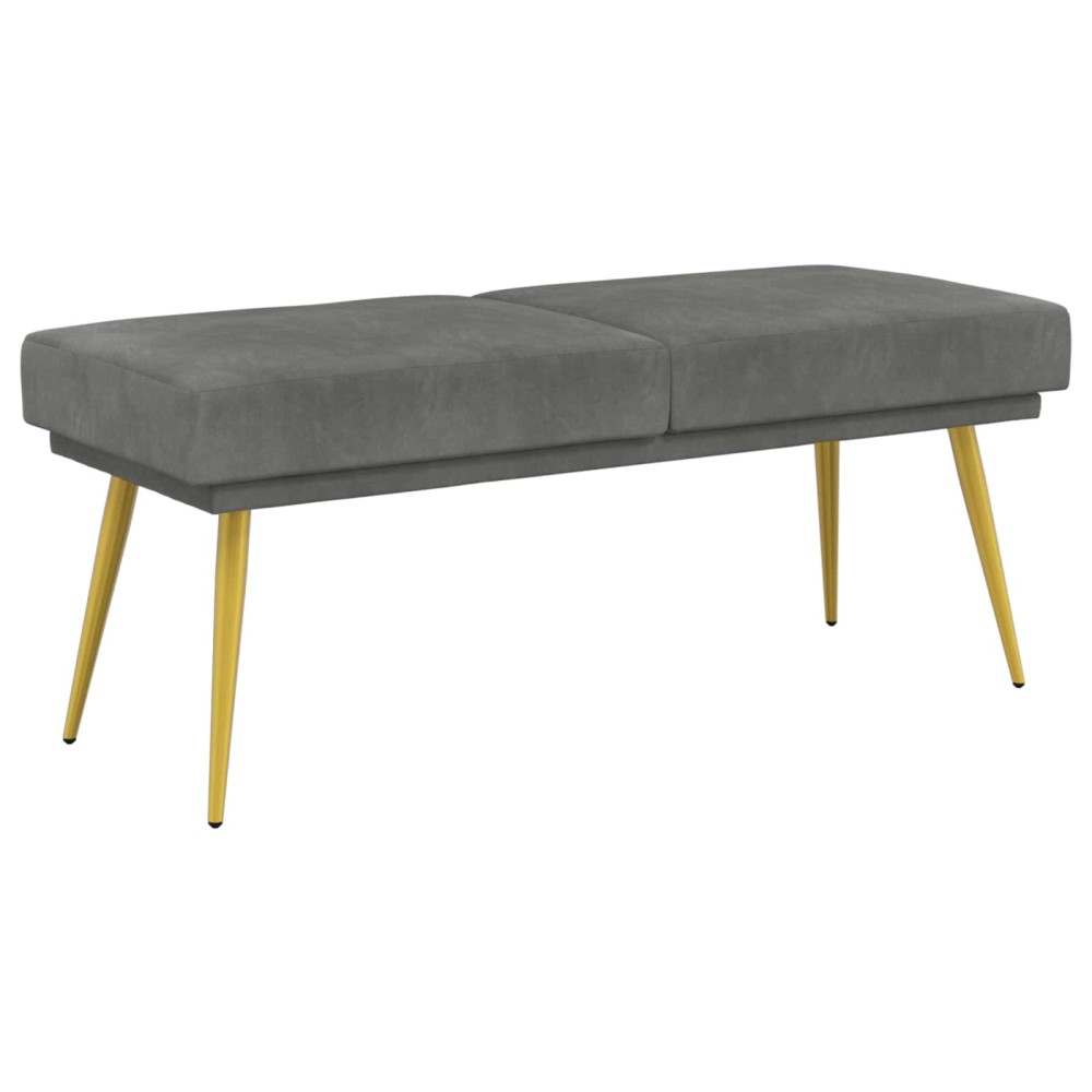 vidaXL Διπλή Επίστρωση Πάγκος Σκούρο Γκρι 120 x 45 x 46 εκ Βελούδο