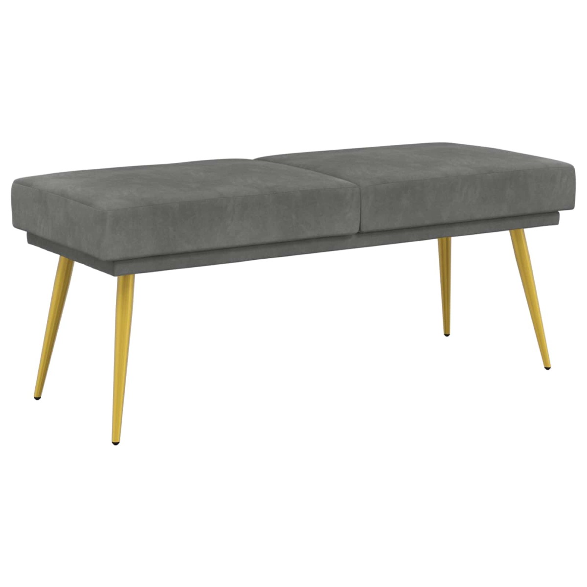 vidaXL Διπλή Επίστρωση Πάγκος Σκούρο Γκρι 120 x 45 x 46 εκ Βελούδο