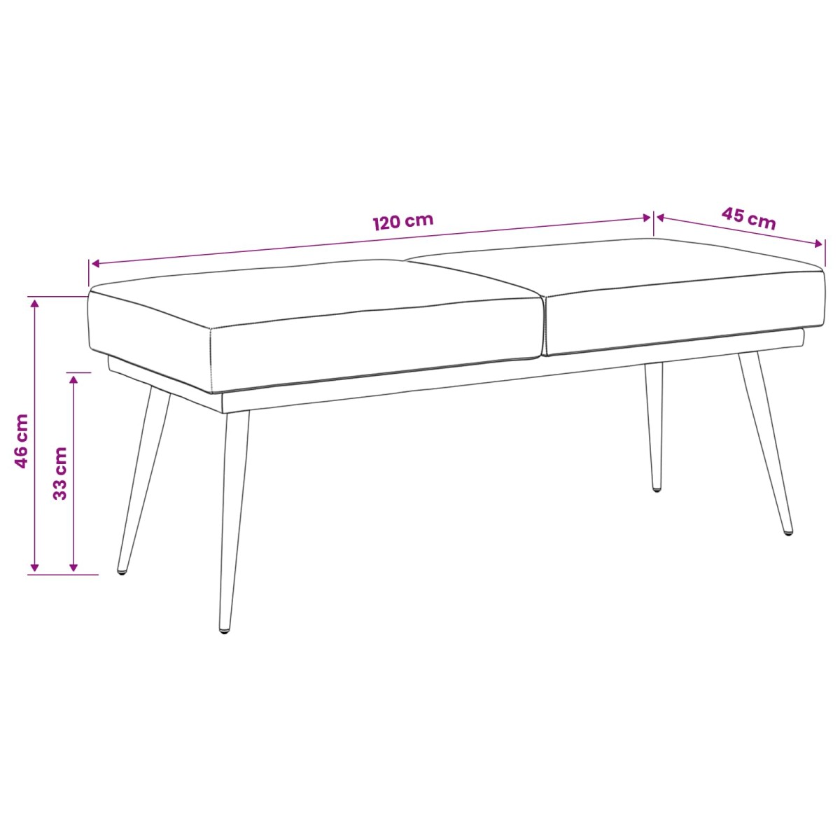 vidaXL Διπλή Επίστρωση Πάγκος Σκούρο Πράσινο 120 x 45 x 46 εκ Βελούδο