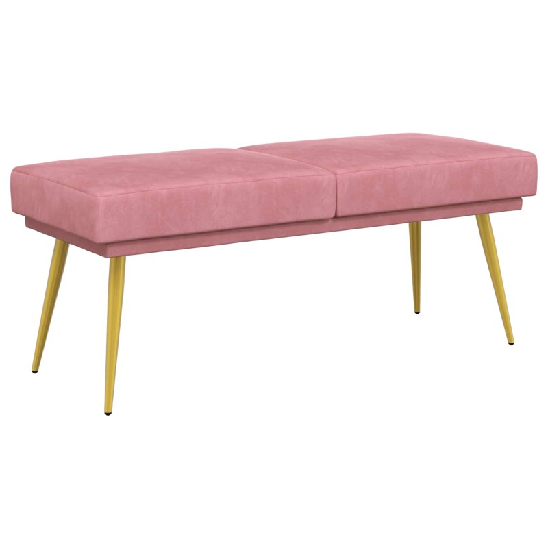 vidaXL Διπλή Επίστρωση Πάγκος Ροζ 120 x 45 x 46 εκ Βελούδο