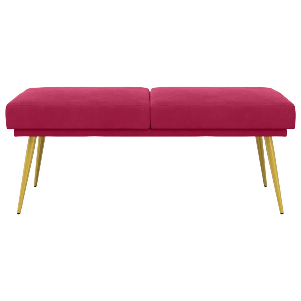 vidaXL Διπλή Επίστρωση Πάγκος Κόκκινο 120 x 45 x 46 εκ Βελούδο