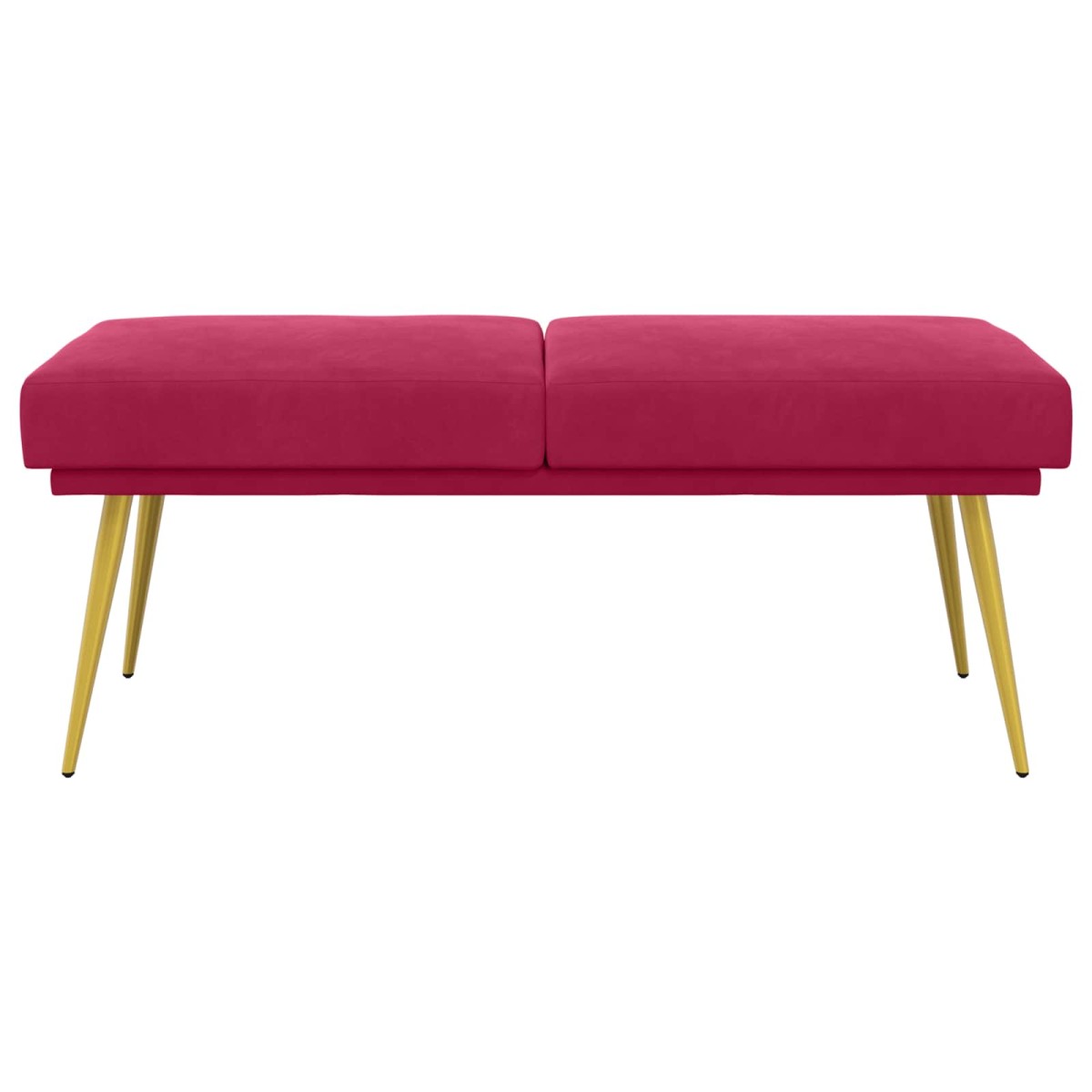 vidaXL Διπλή Επίστρωση Πάγκος Κόκκινο 120 x 45 x 46 εκ Βελούδο