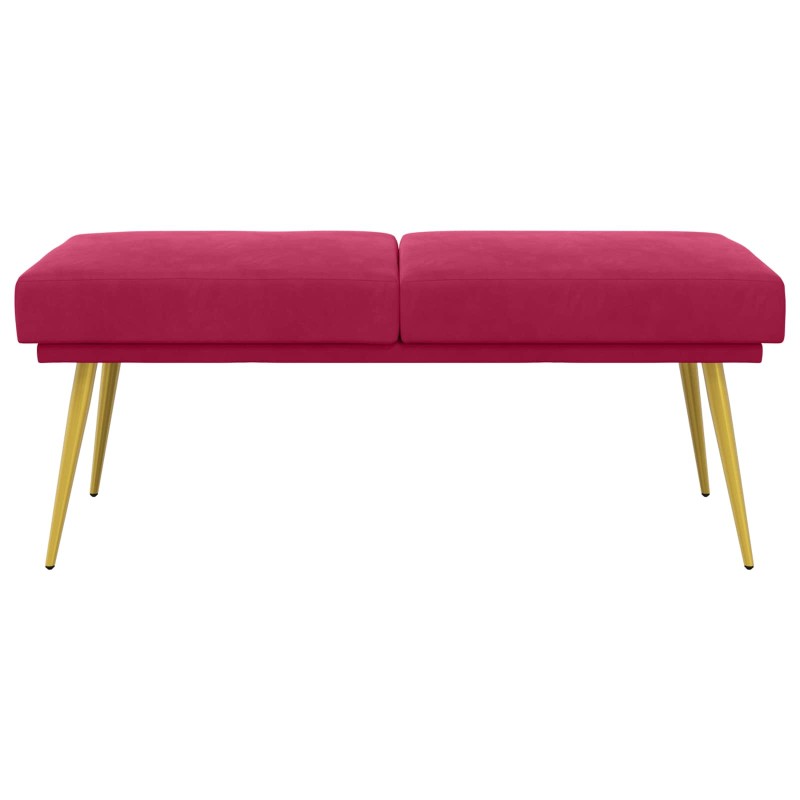 vidaXL Διπλή Επίστρωση Πάγκος Κόκκινο 120 x 45 x 46 εκ Βελούδο