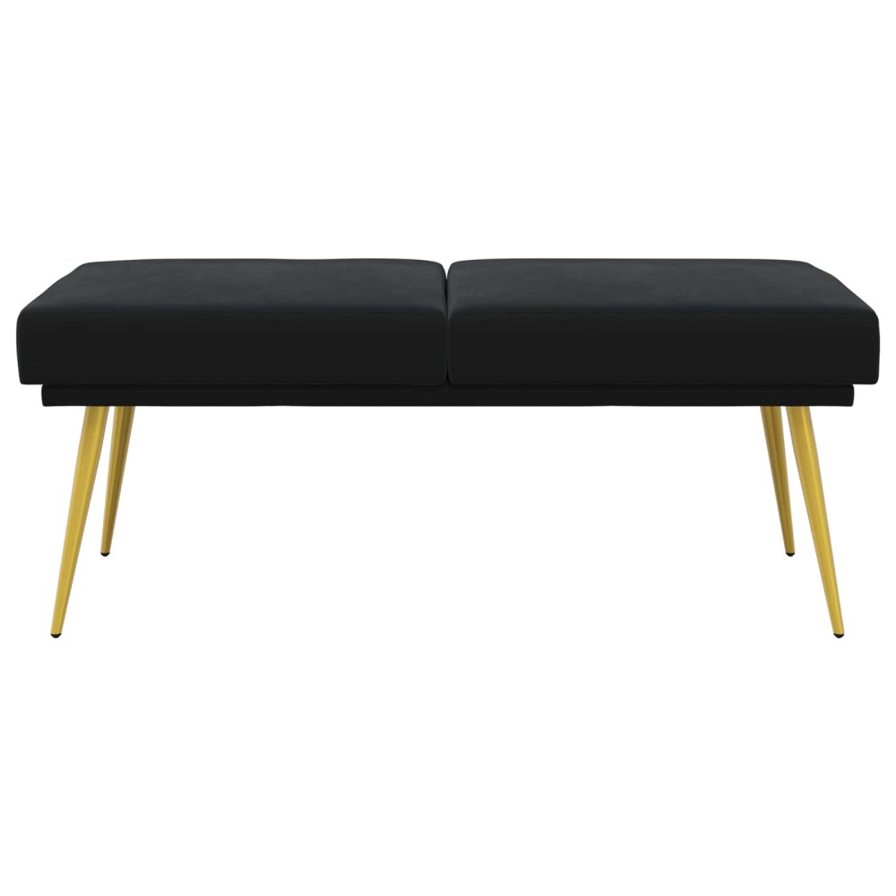 vidaXL Διπλή Επίστρωση Πάγκος Μαύρο 120 x 45 x 46 εκ Βελούδο