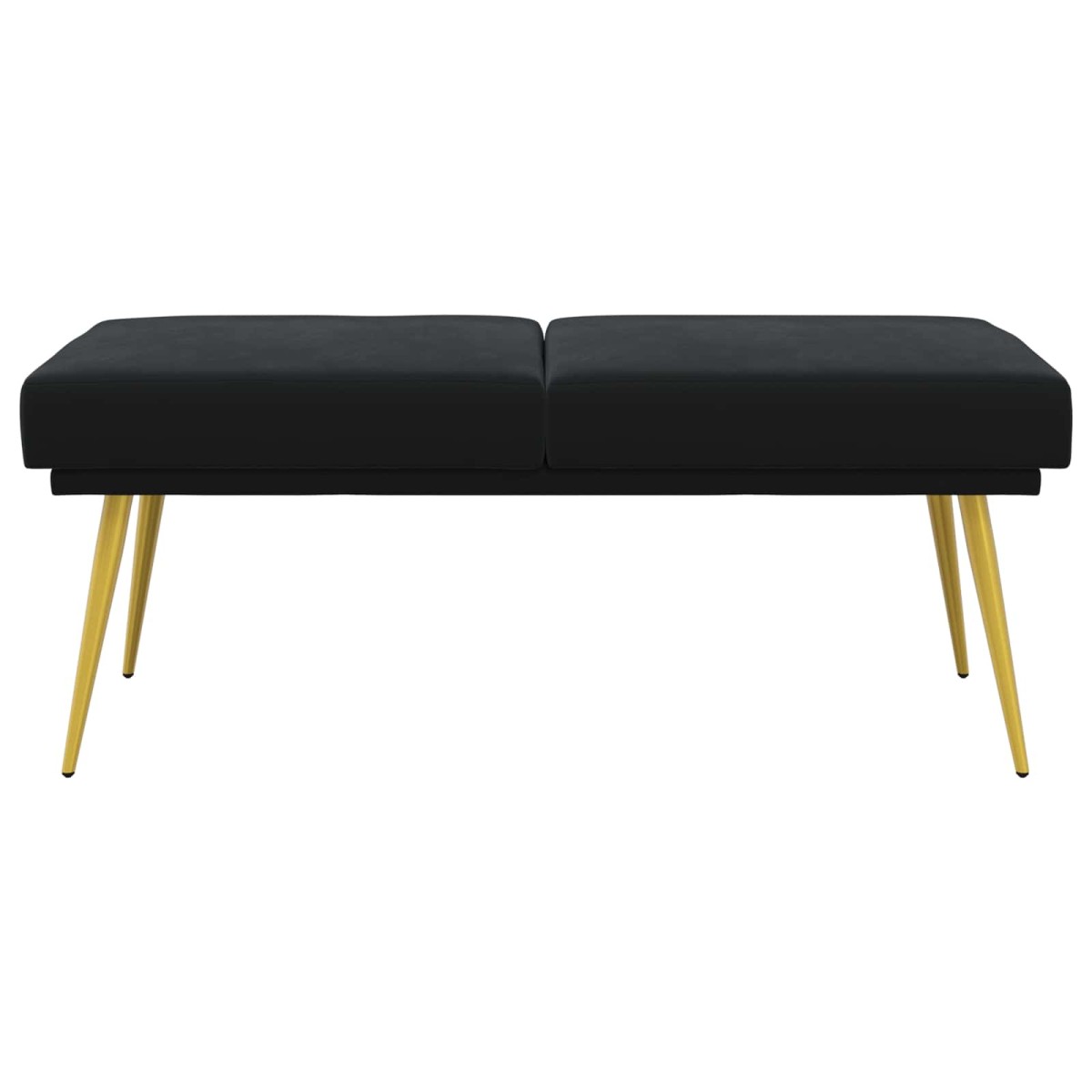 vidaXL Διπλή Επίστρωση Πάγκος Μαύρο 120 x 45 x 46 εκ Βελούδο