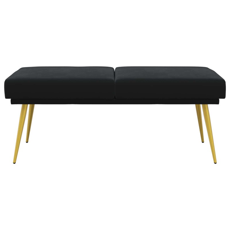 vidaXL Διπλή Επίστρωση Πάγκος Μαύρο 120 x 45 x 46 εκ Βελούδο