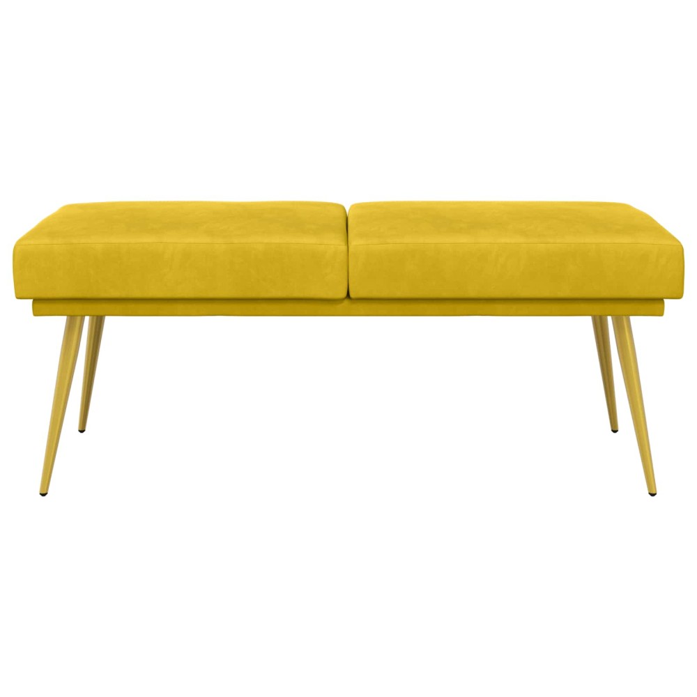vidaXL Διπλή Επίστρωση Πάγκος Κίτρινο 120 x 45 x 46 εκ Βελούδο