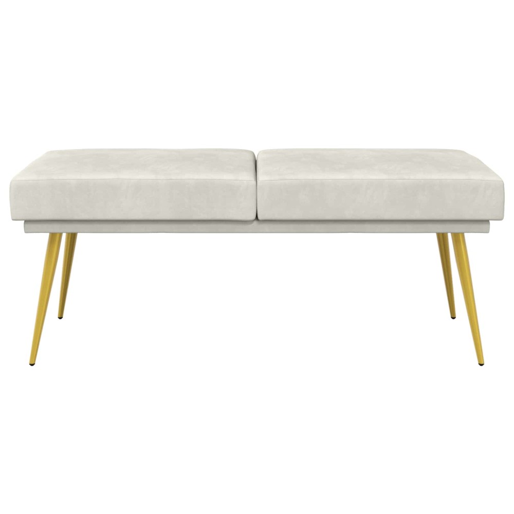 vidaXL Διπλή Επίστρωση Πάγκος Κρεμ 120 x 45 x 46 εκ Βελούδο