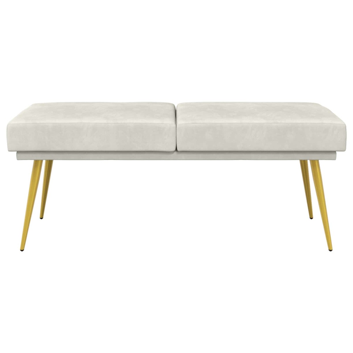 vidaXL Διπλή Επίστρωση Πάγκος Κρεμ 120 x 45 x 46 εκ Βελούδο