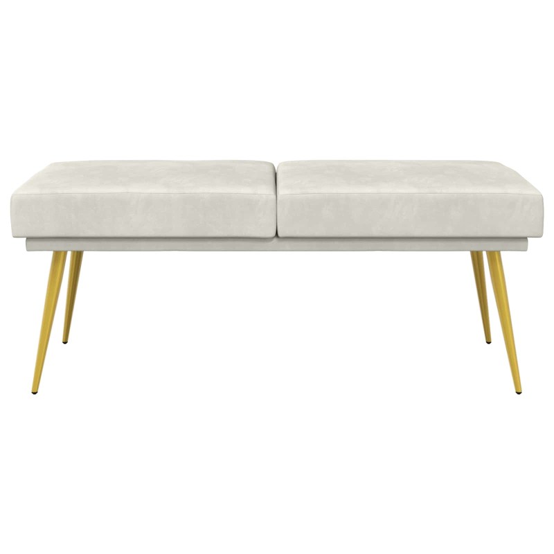 vidaXL Διπλή Επίστρωση Πάγκος Κρεμ 120 x 45 x 46 εκ Βελούδο