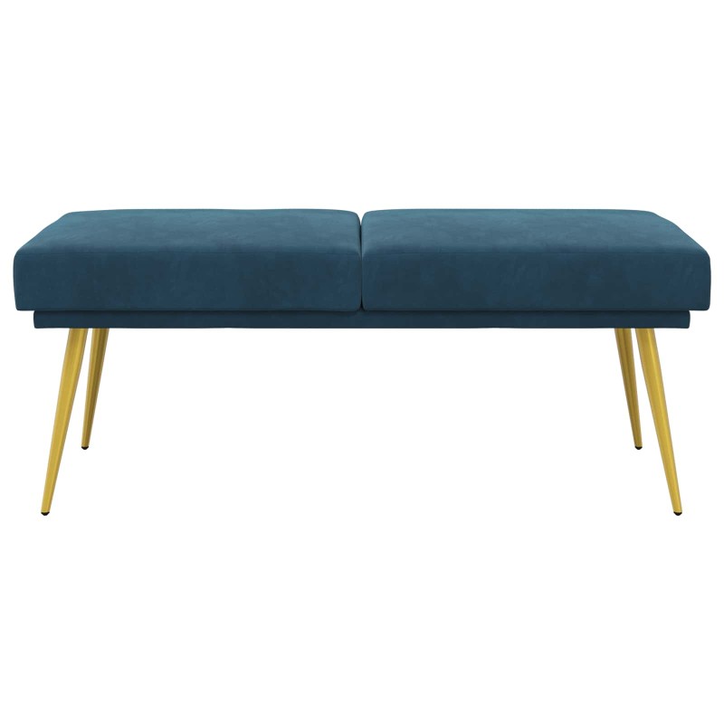 vidaXL Διπλή Επίστρωση Πάγκος Μπλε 120 x 45 x 46 εκ Βελούδο