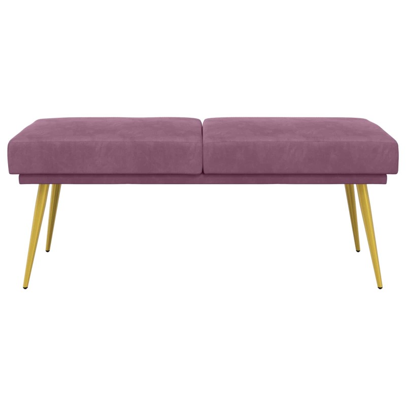vidaXL Διπλή Επίστρωση Πάγκος Μοβ 120 x 45 x 46 εκ Βελούδο
