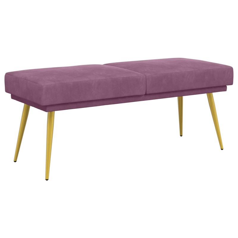 vidaXL Διπλή Επίστρωση Πάγκος Μοβ 120 x 45 x 46 εκ Βελούδο