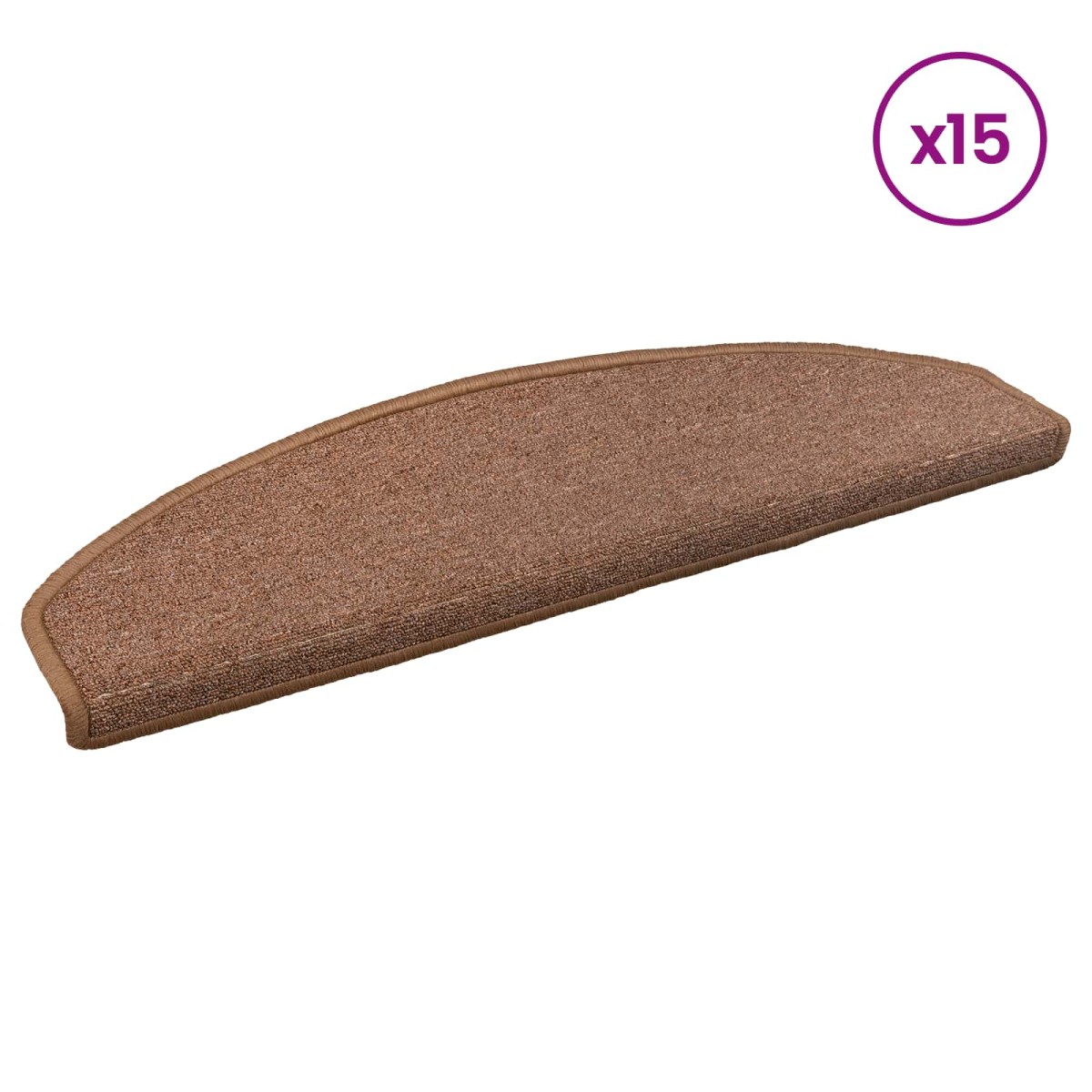 vidaXL Αυτοκόλλητα Ματ Σκαλοπατιών 15 τμχ. 80 x 24,5 x 3,5 εκ. Καφέ