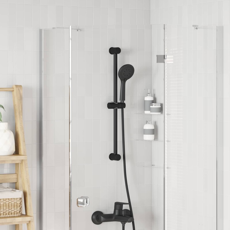 vidaXL Βάση Κεφαλής Ντους Μαύρο 70 cm Ανοξείδωτο Ατσάλι