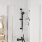 vidaXL Βάση Κεφαλής Ντους Μαύρο 70 cm Ανοξείδωτο Ατσάλι