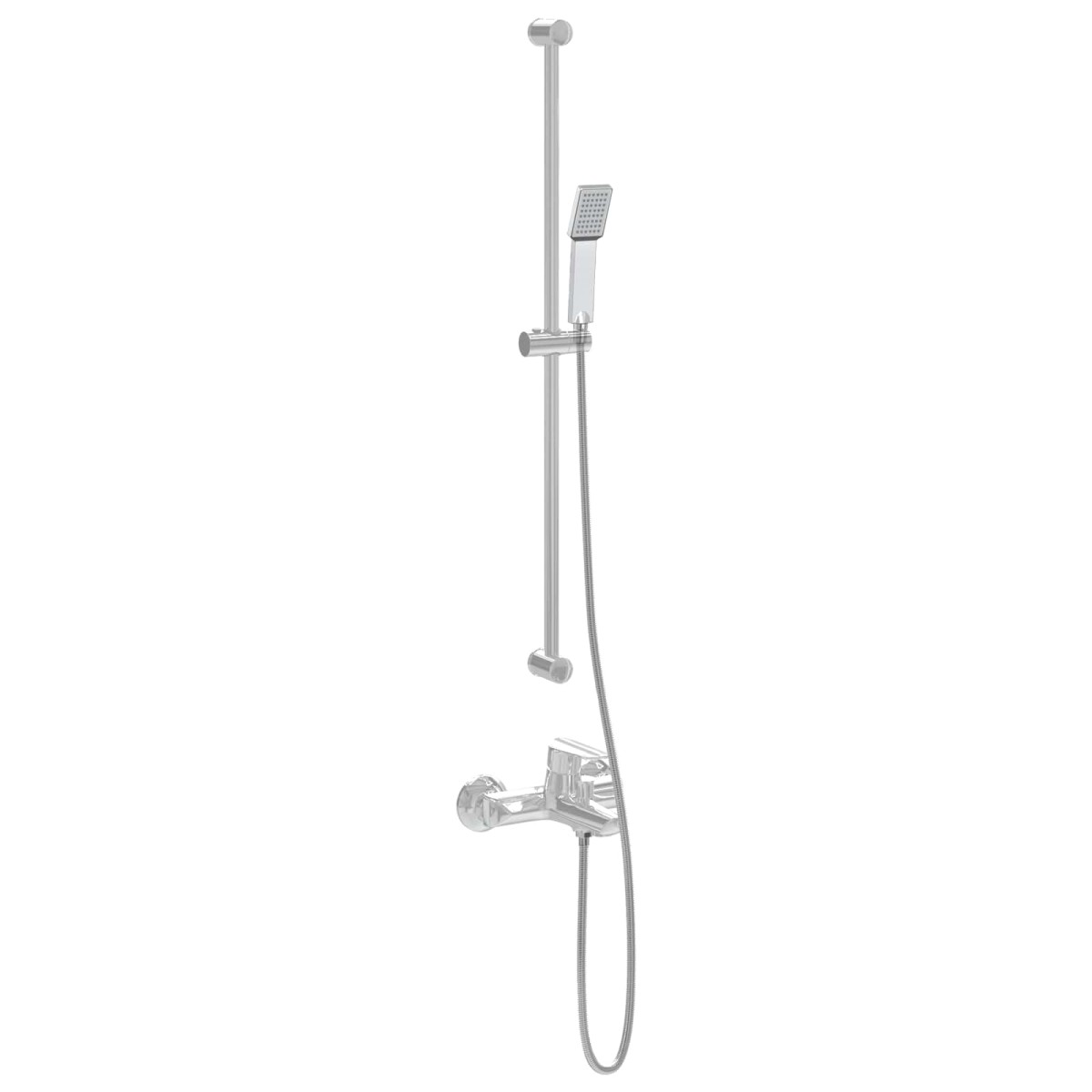 vidaXL Σετ Κεφαλής Ντους Χρωμέ 150 cm Ανοξείδωτο Ατσάλι