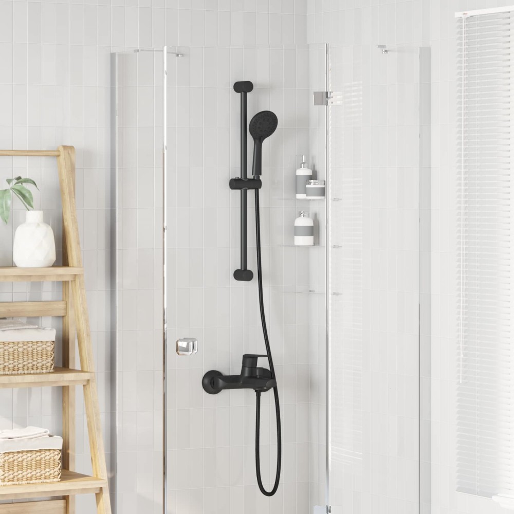 vidaXL Σετ Συστήματος Ντουζιέρας Μαύρο 70 cm Ανοξείδωτο Ατσάλι