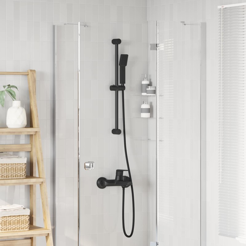 vidaXL Σετ Συστήματος Ντουζιέρας Μαύρο 70 cm Ανοξείδωτο Ατσάλι
